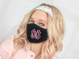 SadieAndBeanBotique Embroidered Face Mask