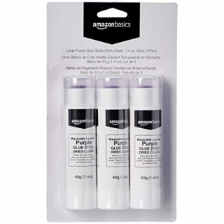 AmazonBasics Large Washable Purple Glue Sticks (Pack of 3)