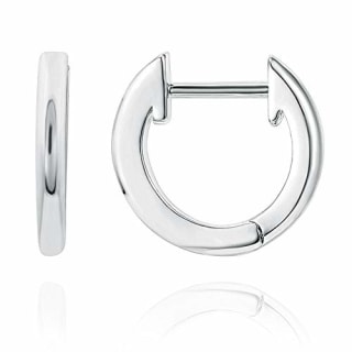 PAVOI 14K White Gold Plated Cuff Earrings Huggie Stud | Small Hoop Earrings for Women