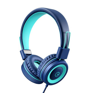 Kids Headphones - noot products K11 Foldable Stereo Tangle-Free 3.5mm Jack Wired Cord On-Ear Headset for Children/Teens/Boys/Girls/Smartphones/School/Kindle/Airplane Travel/Plane/Tablet (Navy/Teal)