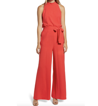 Vince Camuto Sleeveless Ruffle Neck Jumpsuit
