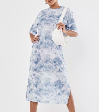 Missguided Blue Tie Dye Midi Dress
