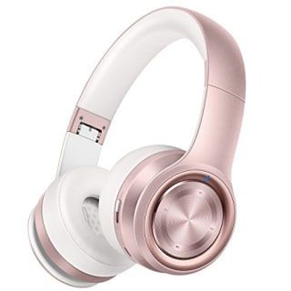 Picun P26 Bluetooth Headphones Over Ear 40H Playtime Hi-Fi Stereo Wireless Headphones Girl Deep Bass Foldable Wired/Wireless/TF for Phone/TV Bluetooth 5.0 Wireless Earphones with Mic Women (Rose Gold)