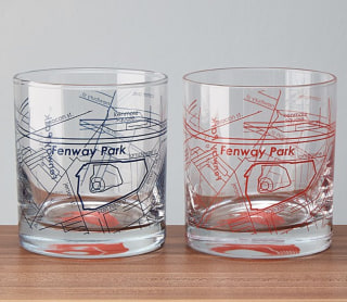 Baseball Park Map Glasses
