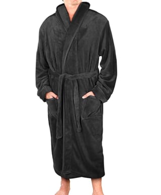 NY Threads Luxurious Men's Shawl-Collar Fleece Bathrobe
