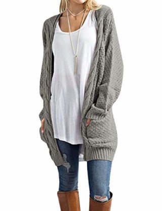 Traleubie Women's Open Front Chunky Cardigan Sweater