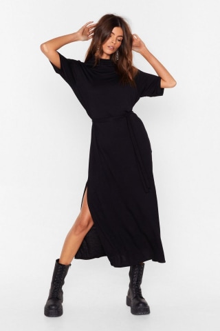 NastyGal Tee BT Belted Midi Dress