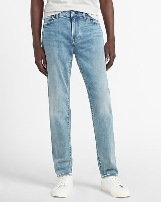 Express Skinny Light Wash Knit Jeans