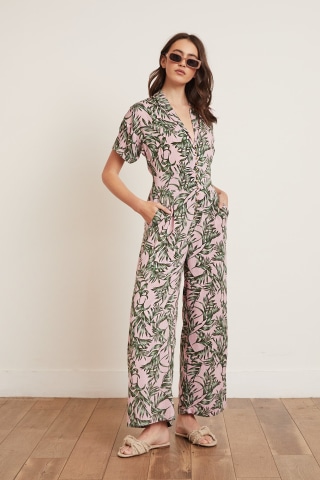 Lucy Paris Keely Palm Jumpsuit