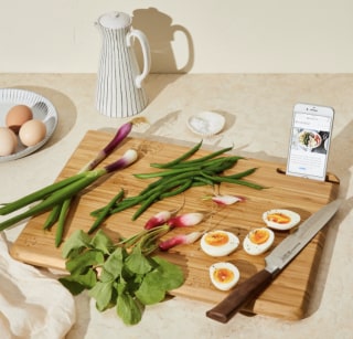 Five Two Bamboo Cutting Board with iPhone Holder