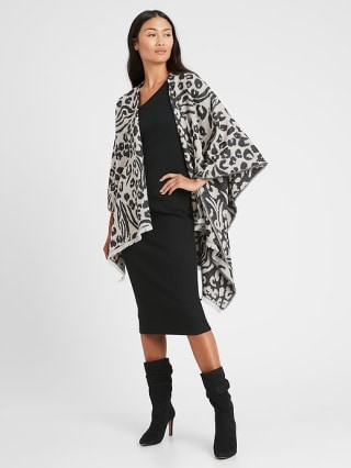 Banana Republic Reversible Leopard Poncho