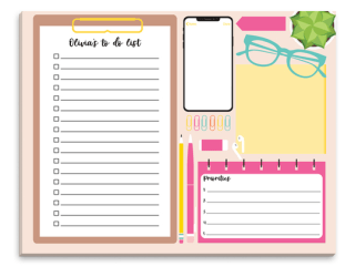 The Stationery Studio Pop of Color Desktop Weekly Scheduler