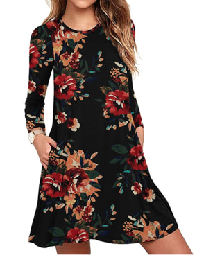 Unbranded Long-Sleeve Pocket T-Shirt Dress