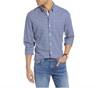 1901 Men's Gingham Linen Blend Shirt