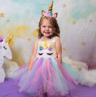 Tutu Dreams Sequin Unicorn Costume For Girls