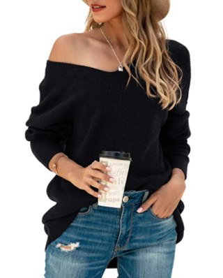 Landroiy Ribbed Knit Oversized Sweater