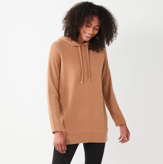 Nine West Knit Tunic Hoodie