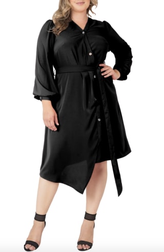 Standards & Practices Asymmetrical Long Sleeve Shirtdress
