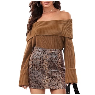 Selfieee Off-Shoulder Knit Sweater