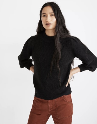 Eaton Puff-Sleeve Pullover Sweater