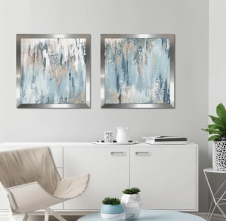 Blue Illusion 2 Piece Wrapped Canvas Print Set