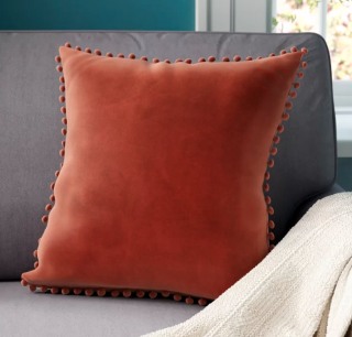 Peasely Pompom Square Pillow Cover & Insert