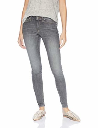 Amazon Brand - Daily Ritual Women's Mid-Rise Skinny Jean, Hi-Lo Grey, 24 (00) Short