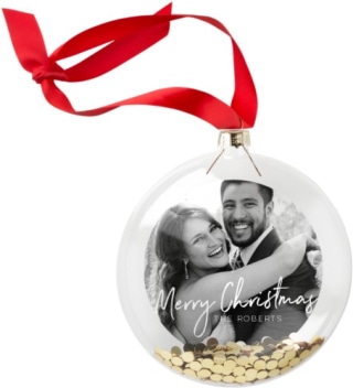 Christmas Script Glitter Ornament
