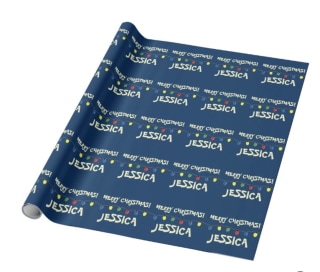 Merry Christmas Tree Lights Wrapping Paper
