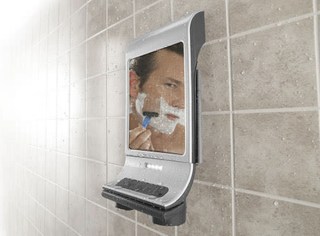Fog-Free Shower Mirror and Bluetooth Speaker