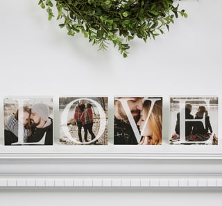 LOVE Photo Personalized Square Blocks
