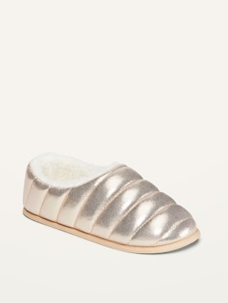 Cozy Micro-Fleece-Lined Metallic Slippers