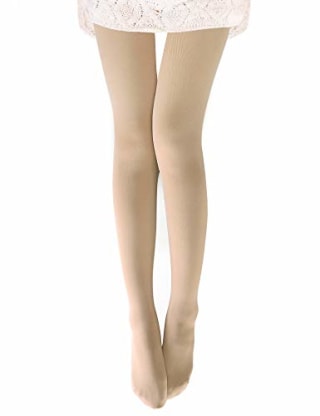 VERO MONTE 1 Pair Womens Opaque Warm Fleece Lined Tights (Nude) 48661