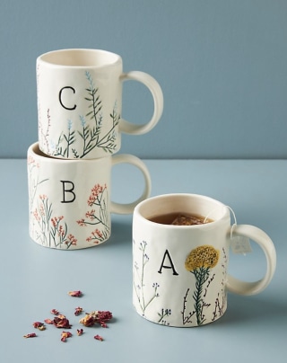 Anthropologie Dagny Monogram Mug