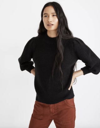 Eaton Puff-Sleeve Pullover Sweater