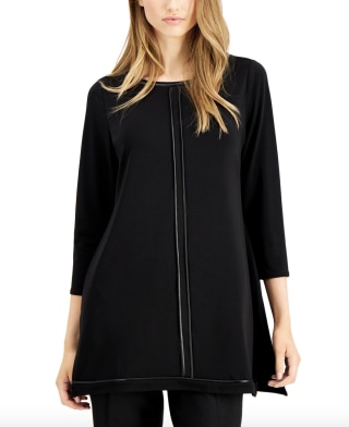 Alfani Piped-Detail Tunic Top