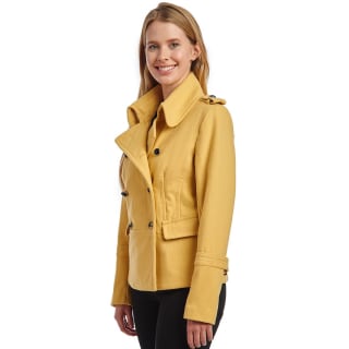 Fleet Street Double-Breasted Peacoat in Daffodil