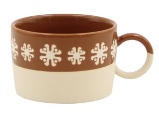 Brown And Tan Retro Wax Resist Mugs