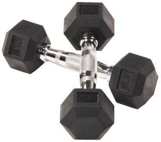 Everyday Essenrtials BalanceFrom Rubber Encased Hex Dumbbells