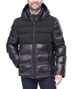 Tommy Hilfiger Men's Two-Tone Matte & Shiny Puffer Jacket