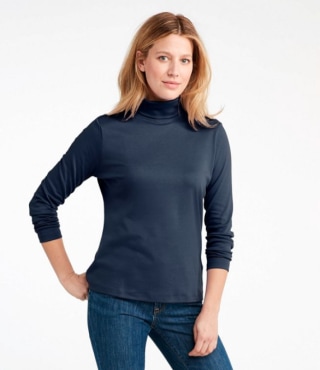 Women's Long-Sleeve Pima Cotton Turtleneck