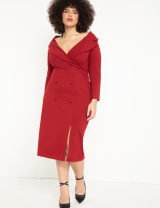 Portrait Neckline Collared Dress