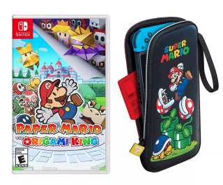 Paper Mario: The Origami King Game & Super Mario Traveler Slim Case for Nintendo Switch