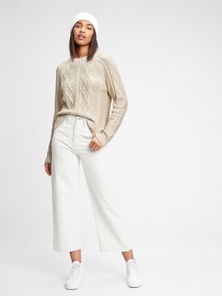 Cable Knit Crewneck Sweater