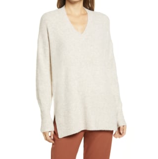 Halogen V-neck Tunic Sweater