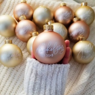 Custom Calligraphy Christmas Ornament