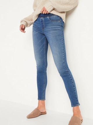 Mid-Rise Rockstar Built-In Warm Super Skinny Jeggings for Women