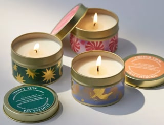 Holiday Artist Print Tin Candle