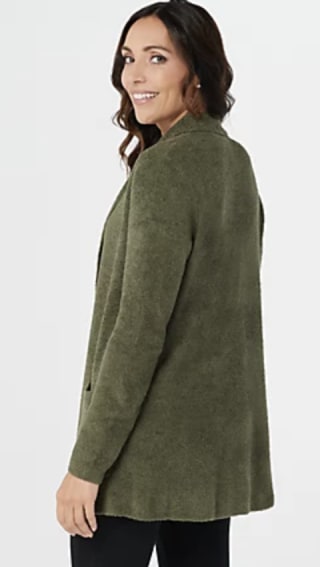 Barefoot Dreams CozyChic Lite Double Knit Notch Collar Cardi