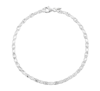 UltraFine Silver 9" Diamond Cut Confetti Link Anklet